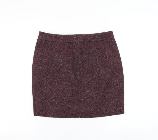 Great Plains Womens Purple Cotton Mini Skirt Size 8 Zip