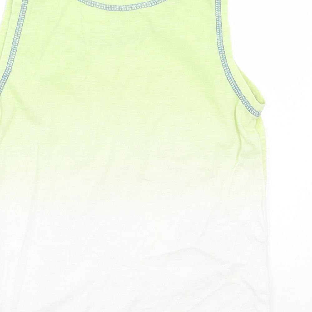 Primark Boys Green Cotton Basic Tank Size 3-4 Years Crew Neck Pullover - Shark