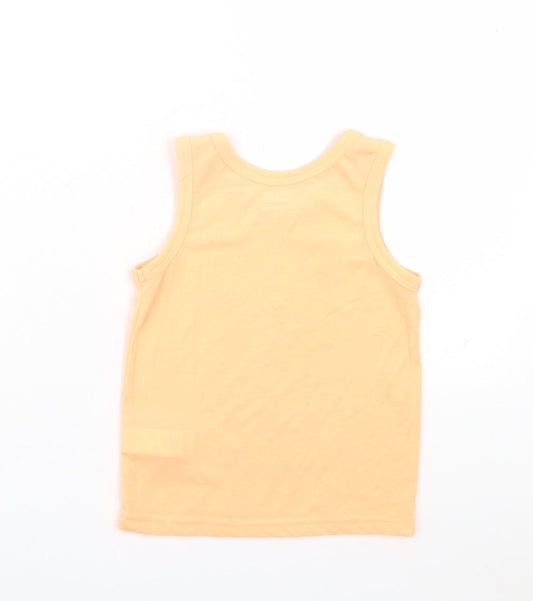 Primark Boys Orange Polyester Basic Tank Size 3-4 Years Crew Neck Pullover - West Coast