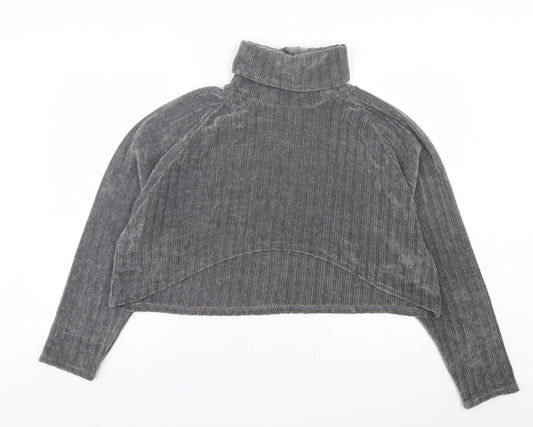 Motel Womens Grey Polyester Pullover Sweatshirt Size S Pullover - Crop