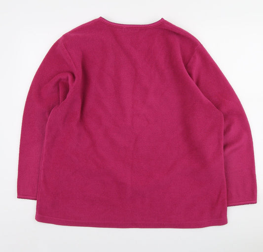 Design Essentials Womens Pink Polyester Pullover Sweatshirt Size XL