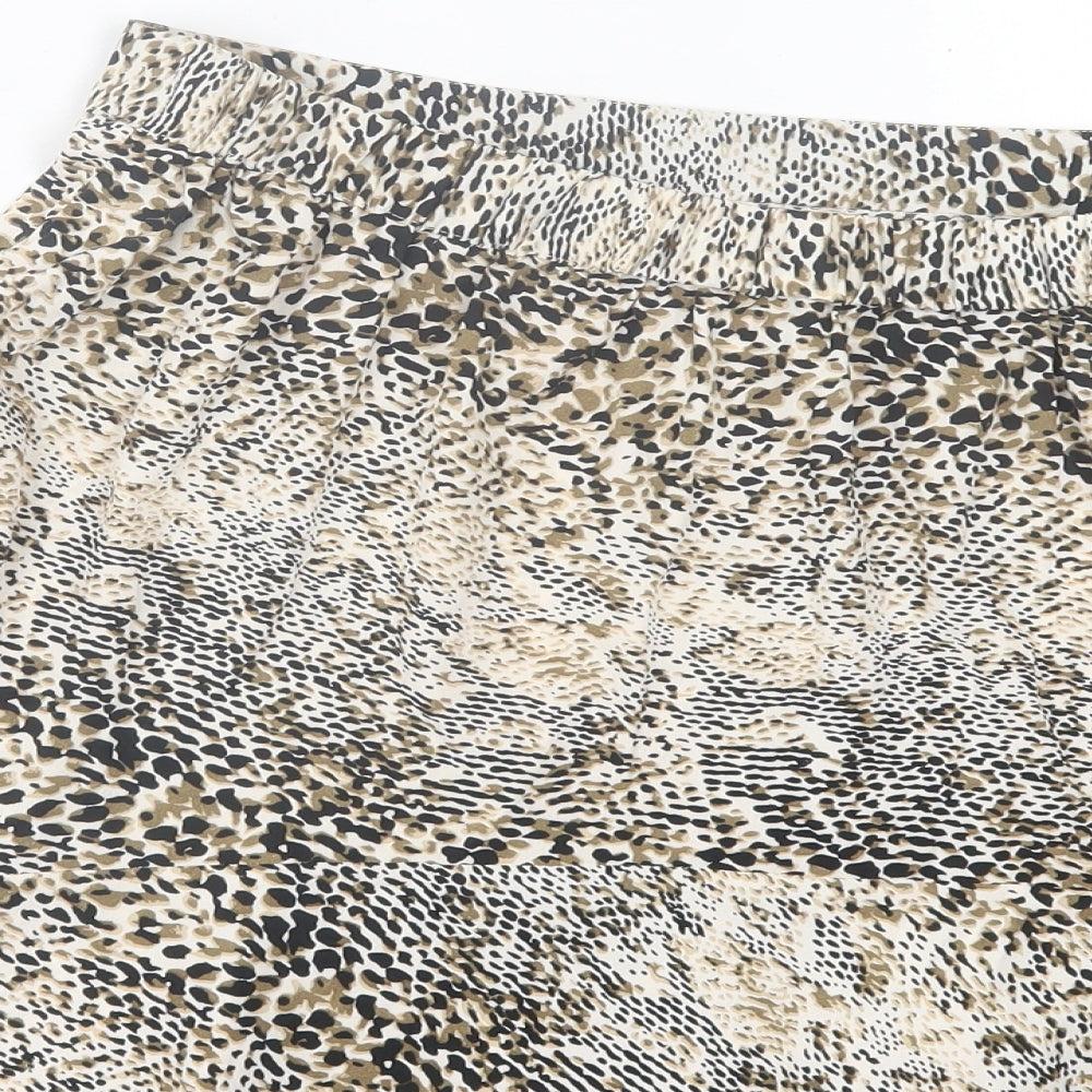 PEP&CO Womens Brown Animal Print Polyester Skater Skirt Size 6