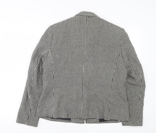 Marks and Spencer Womens Black Geometric Jacket Size 16 Zip