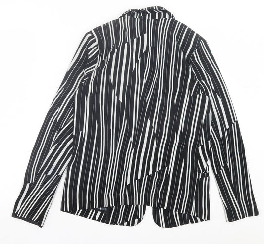 H7m Womens Black Striped Jacket Size 8