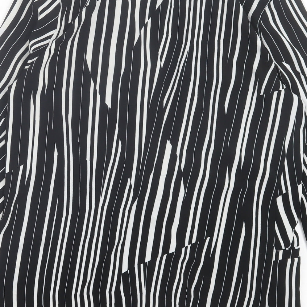 H7m Womens Black Striped Jacket Size 8