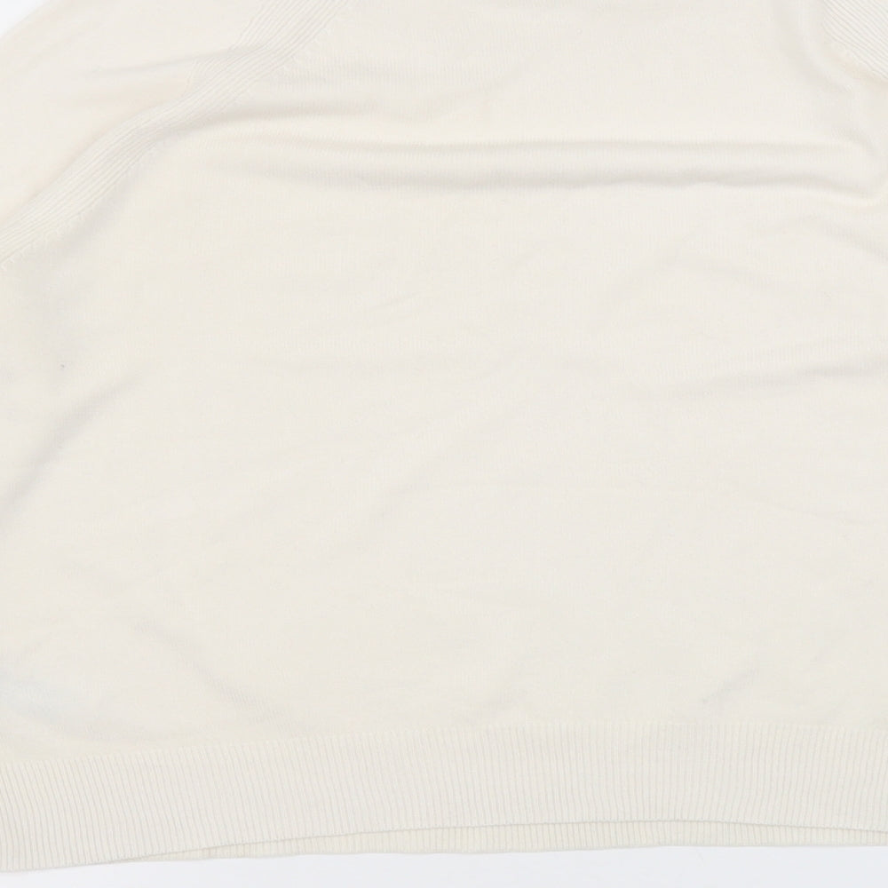 Marks and Spencer Womens Ivory Roll Neck Acrylic Pullover Jumper Size 14