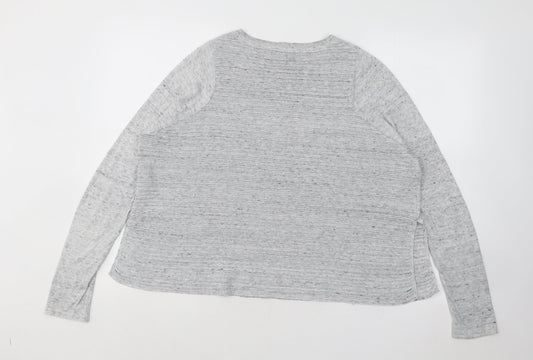 ASOS Womens Grey Round Neck Striped Polyester Pullover Jumper Size 8