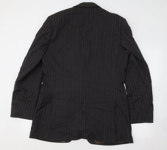 Studio Mens Brown Striped Polyester Jacket Suit Jacket Size 40