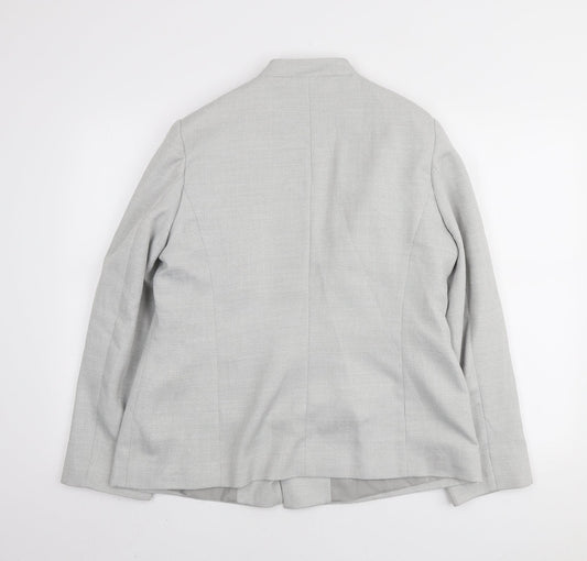 Wardrobe Womens Grey Polyester Jacket Blazer Size 16