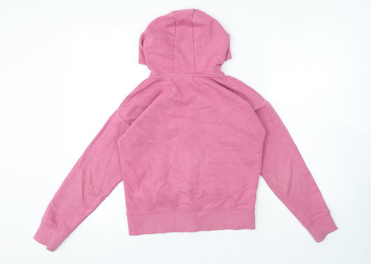 I Love Giirlswear Girls Pink Round Neck Cotton Full Zip Jumper Size 11 Years Zip