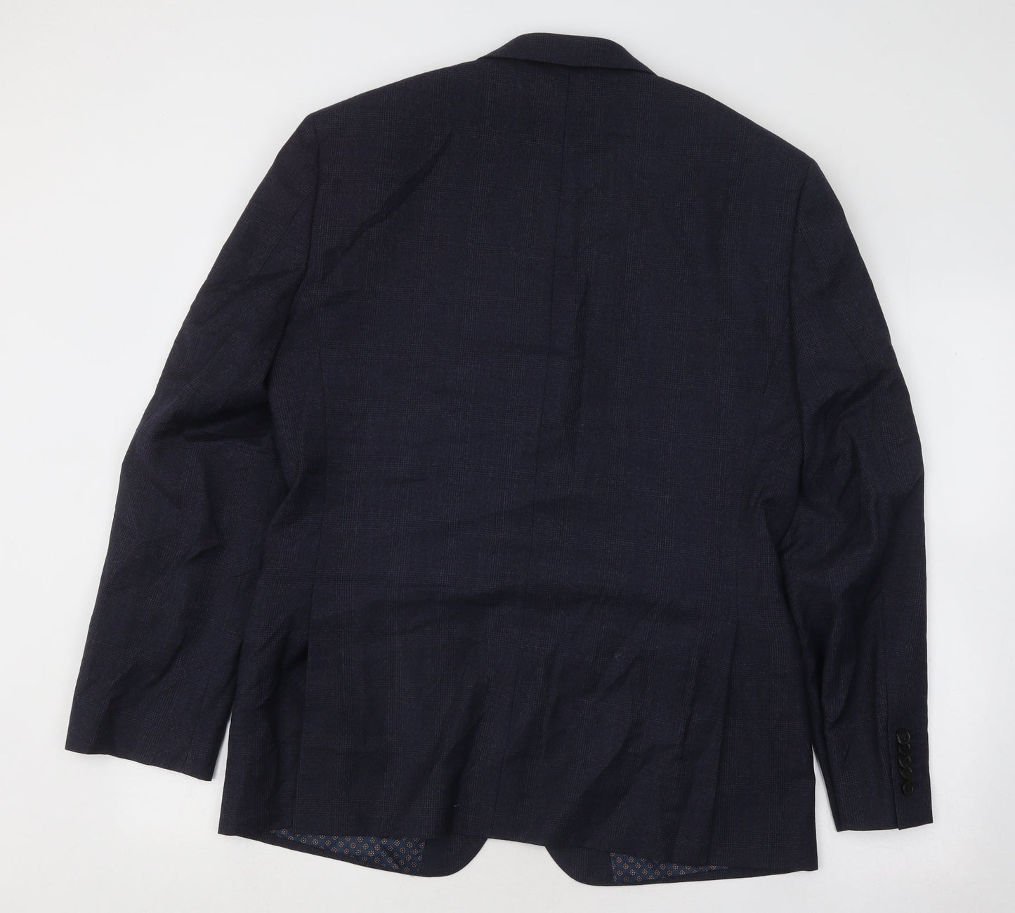 T.MLEWIN Mens Blue Plaid Wool Jacket Suit Jacket Size 40