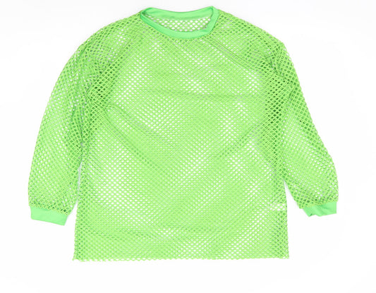 Preworn Womens Green Polyester Pullover Sweatshirt Size 2XL Pullover
