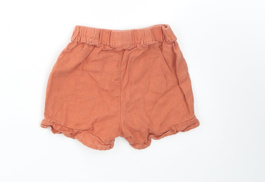 Primark Girls Brown Linen Paperbag Shorts Size 2-3 Years Regular - Winnie the Pooh
