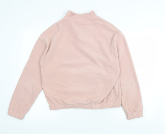 Select Womens Pink Polyester Pullover Sweatshirt Size S Zip