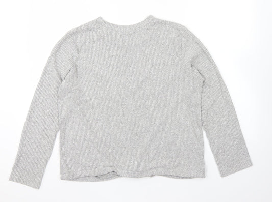 ASOS Womens Grey Viscose Pullover Sweatshirt Size 10 Pullover - Loungewear