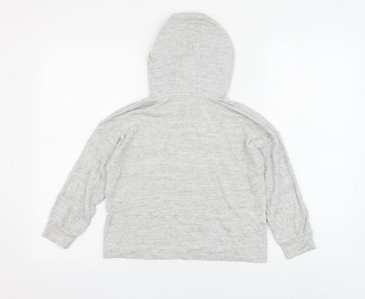 Marks and Spencer Girls Grey Polyester Pullover Hoodie Size 10-11 Years Pullover