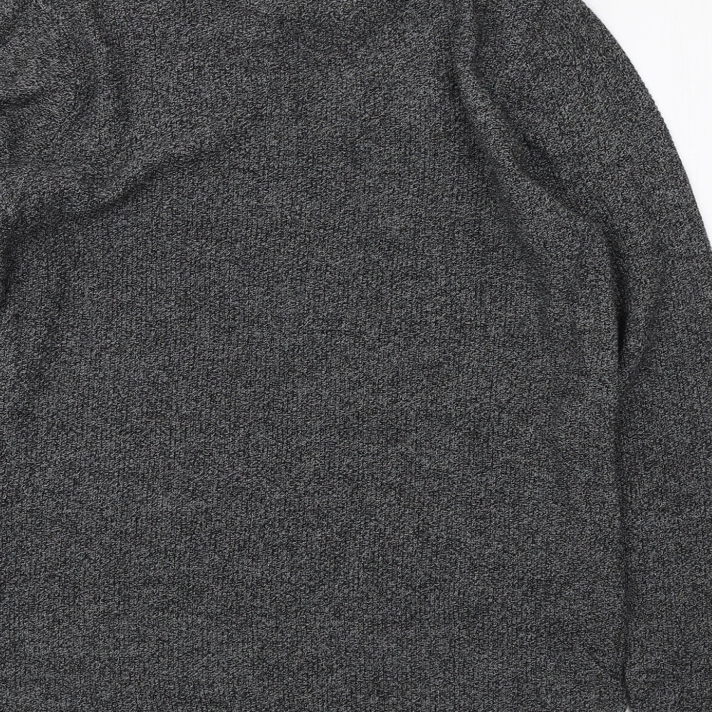 George Mens Grey Round Neck Acrylic Pullover Jumper Size M