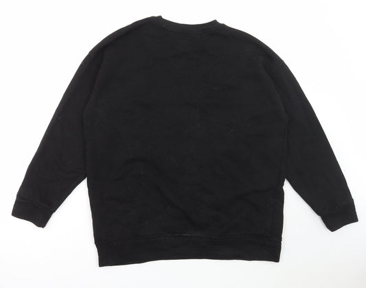 Zara Womens Black Cotton Pullover Sweatshirt Size M Pullover