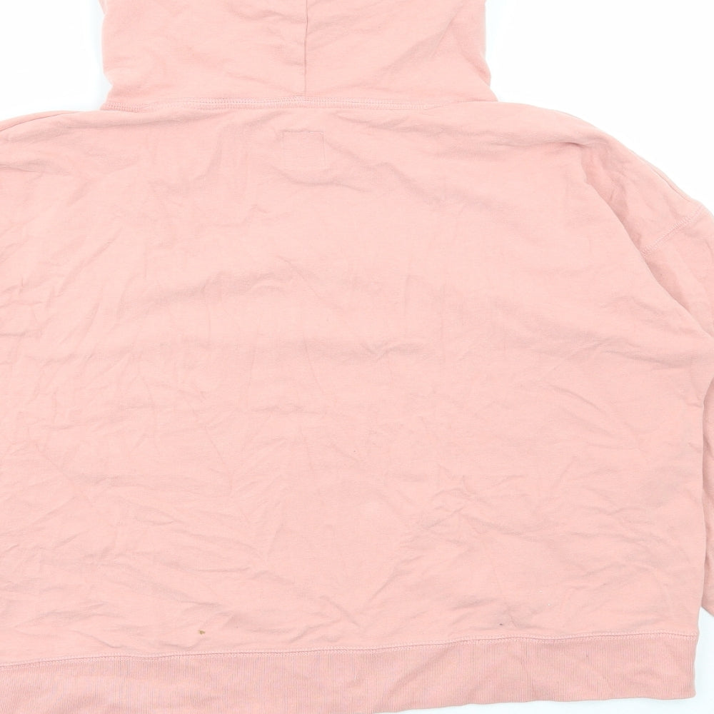 Jack Wills Womens Pink Cotton Pullover Hoodie Size 12 Pullover