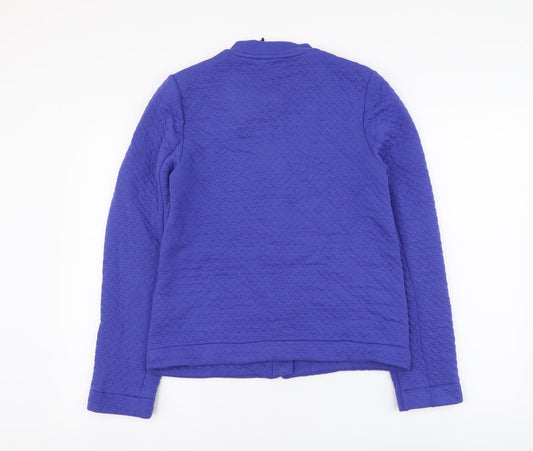 Marks and Spencer Womens Blue Polyester Full Zip Hoodie Size 8 Zip