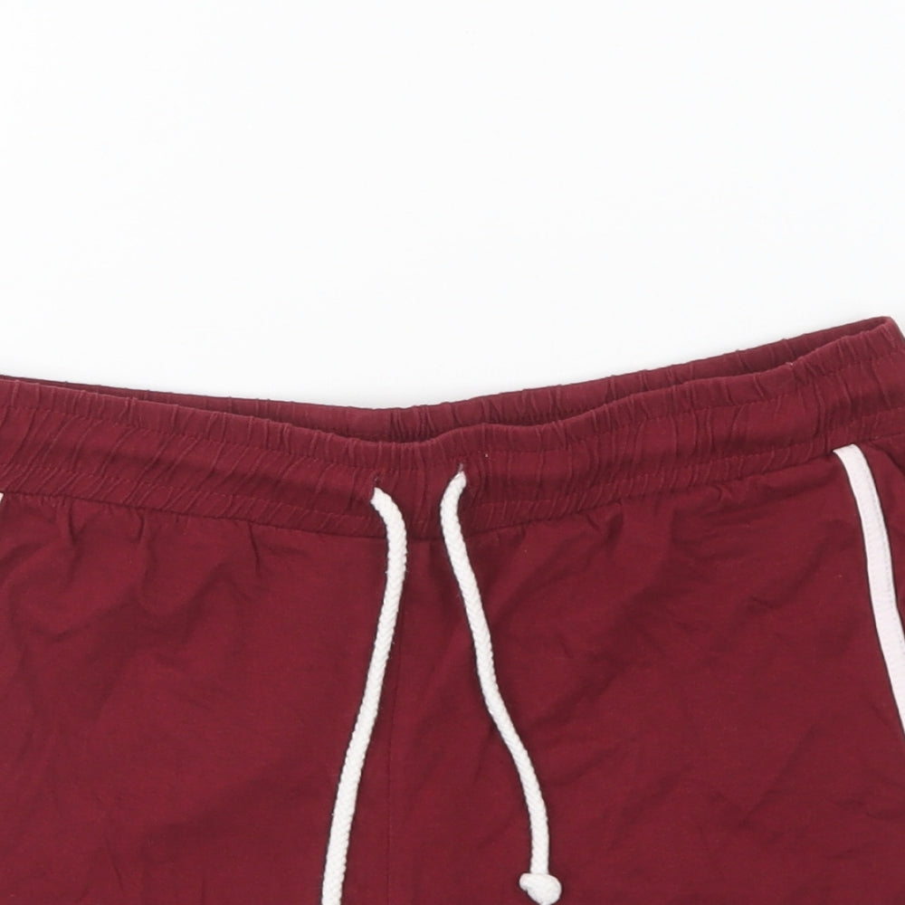 Brave Soul Womens Purple Cotton Sweat Shorts Size XS L4 in Regular Drawstring