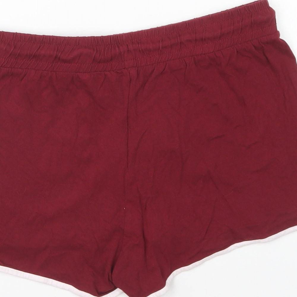 Brave Soul Womens Purple Cotton Sweat Shorts Size XS L4 in Regular Drawstring