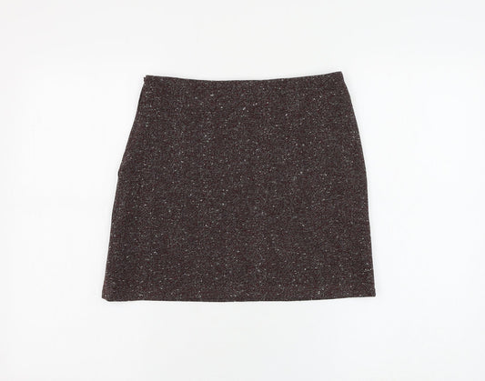 Troll Womens Brown Polyester Mini Skirt Size XS Zip