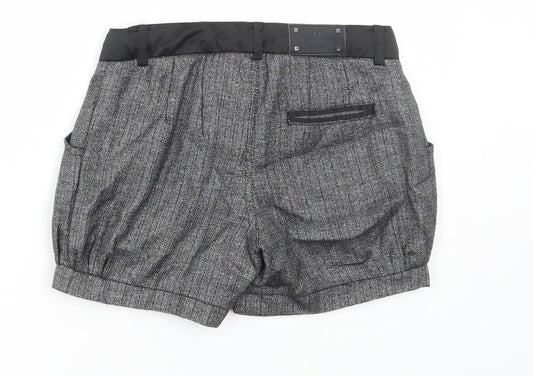 name it Girls Grey Polyester Hot Pants Shorts Size 11 Years Regular Buckle
