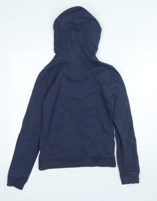 Jack Wills Womens Blue Cotton Pullover Hoodie Size 8 Magnetic