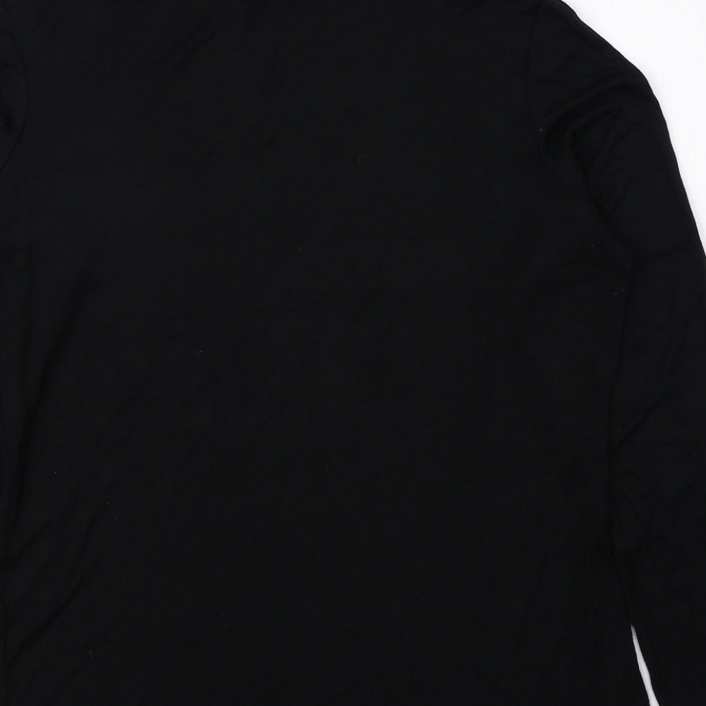 Editions Womens Black Mock Neck Viscose Pullover Jumper Size 12