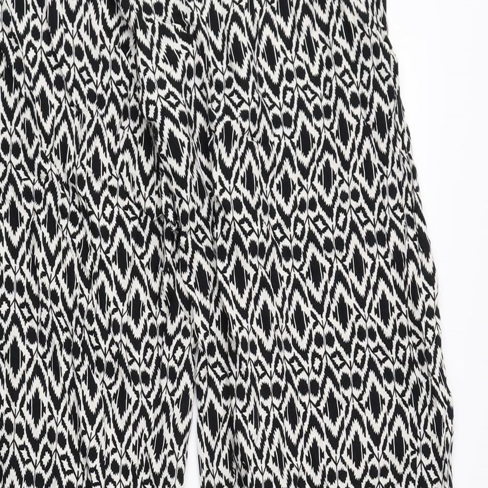 Papaya Womens Multicoloured Geometric Viscose Bloomer Trousers Size 8 L30 in Regular