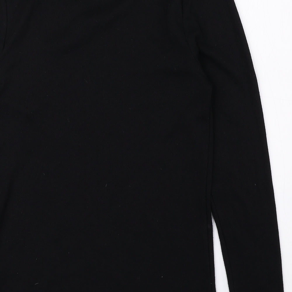 Matalan Womens Black Scoop Neck Polyester Pullover Jumper Size 12