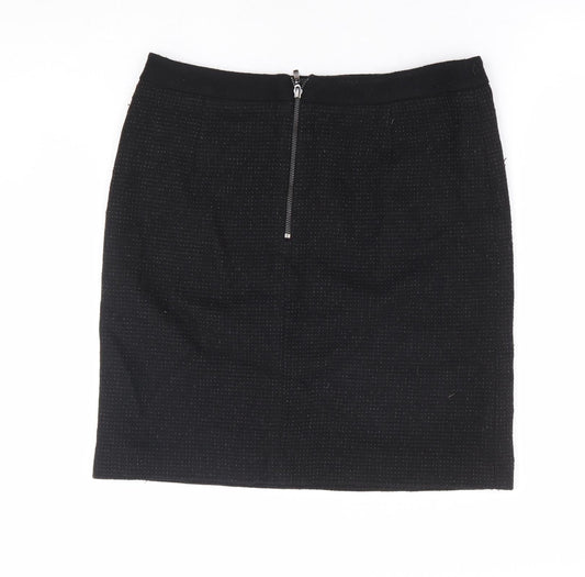 Planet Womens Black Polyester Mini Skirt Size 32 in Zip