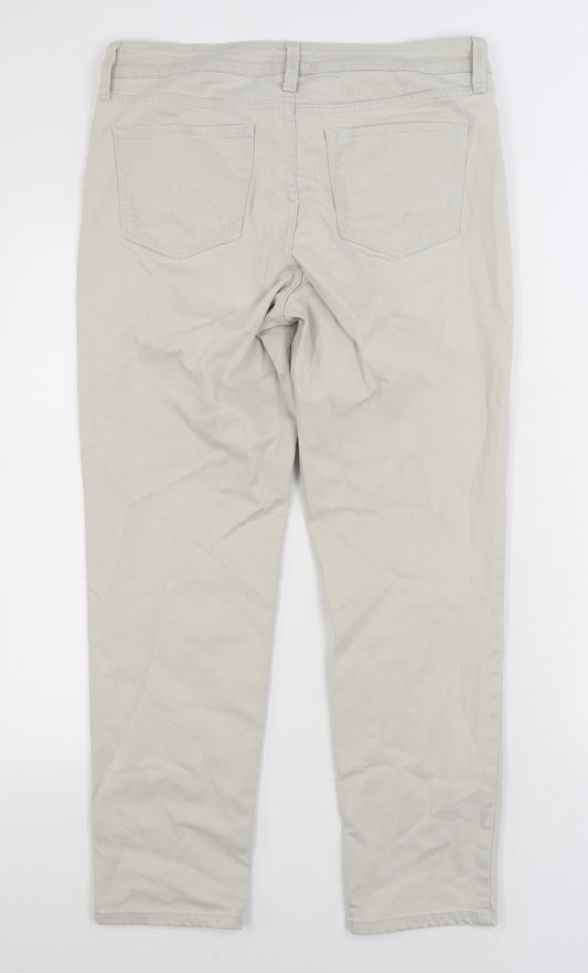 NXD Womens Beige Cotton Straight Jeans Size 10 L27 in Regular Zip