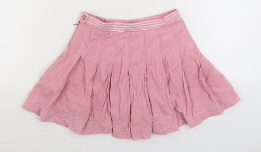 Campus Girls Pink Cotton Pleated Skirt Size 5 Years Regular Zip