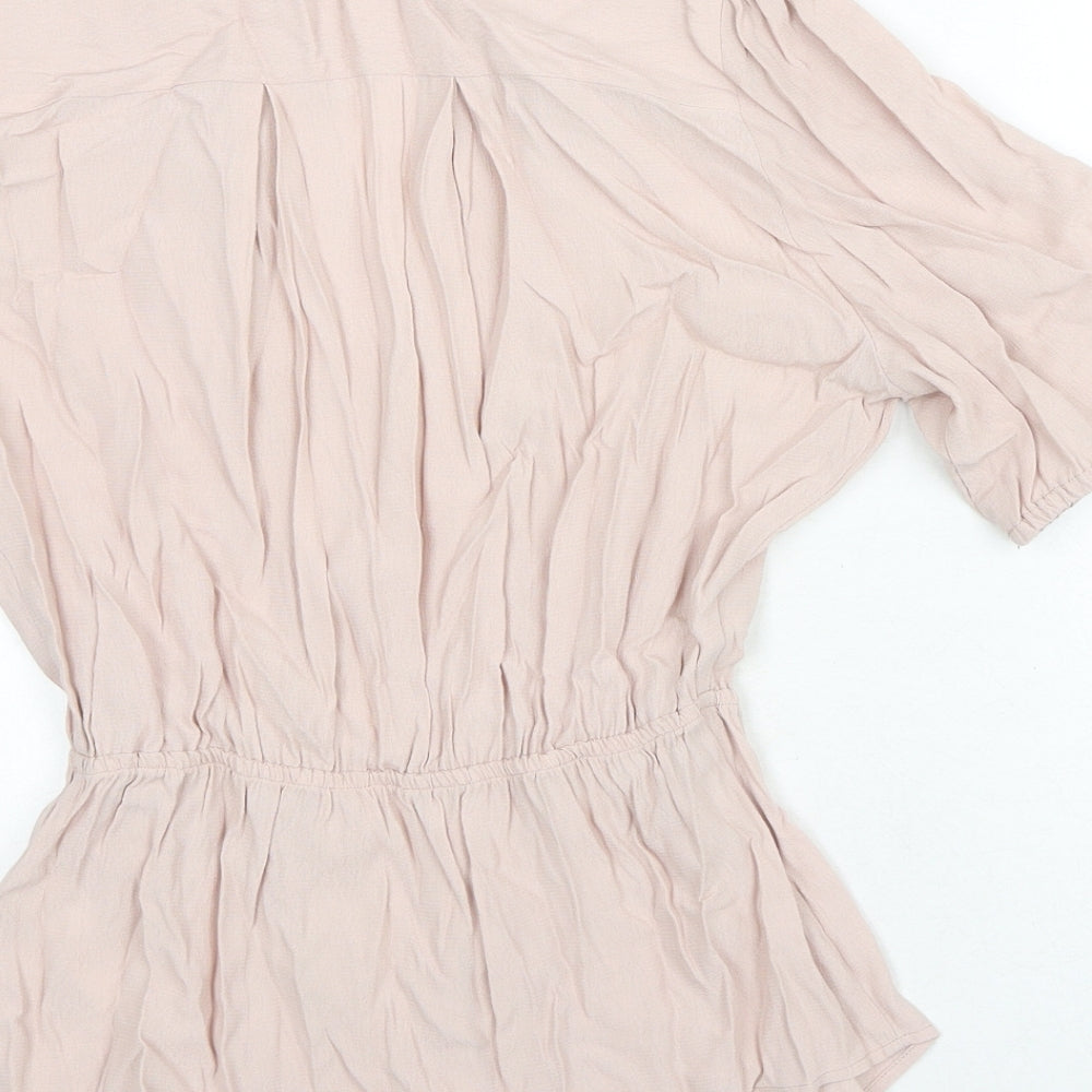 Marks and Spencer Womens Pink Viscose Basic Blouse Size 8 Sweetheart