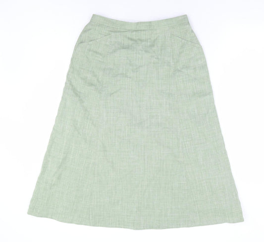 Cotswold Collections Womens Green Polyester A-Line Skirt Size 12 Zip