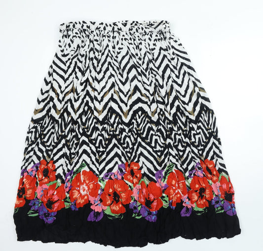 Mitzy Womens Multicoloured Geometric Polyester A-Line Skirt Size L