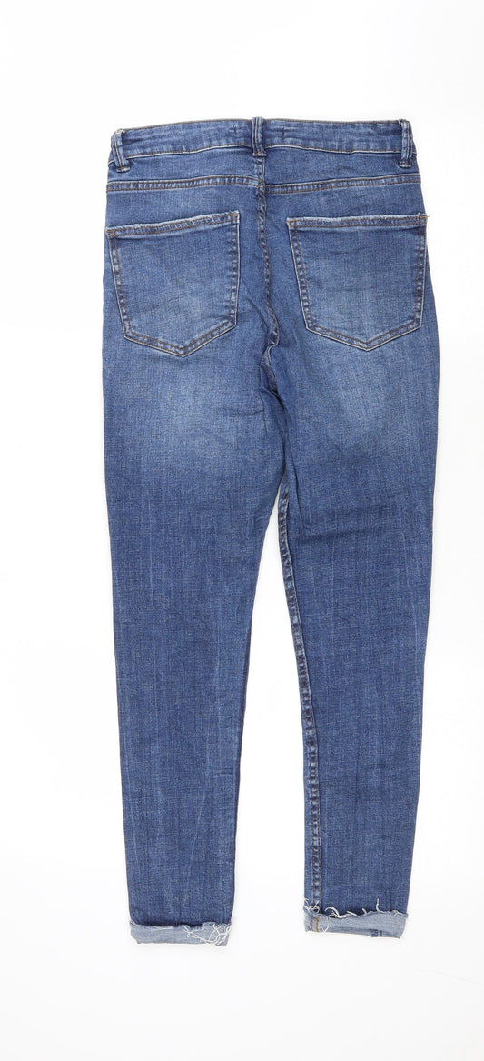 Denim & Co. Womens Blue Cotton Skinny Jeans Size 10 L25 in Regular Zip