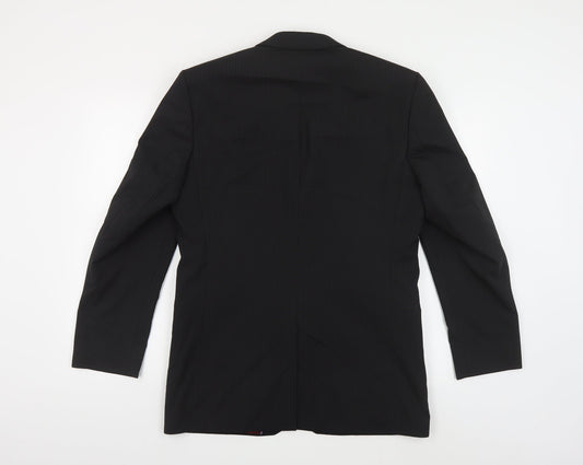 Burton Mens Black Striped Polyester Jacket Suit Jacket Size 38