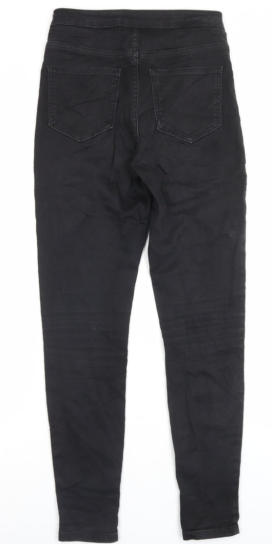 Marks and Spencer Womens Black Cotton Skinny Jeans Size 10 L29 in Regular Button