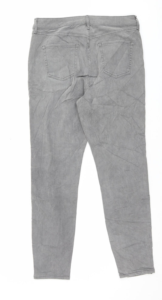 Marks and Spencer Womens Gold Cotton Skinny Jeans Size 14 L28 in Regular Button