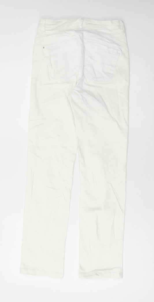 Marks and Spencer Womens White Cotton Skinny Jeans Size 8 L28 in Regular Button
