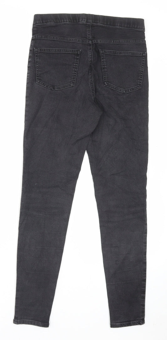 Marks and Spencer Womens Black Cotton Jegging Trousers Size 10 L27 in Regular