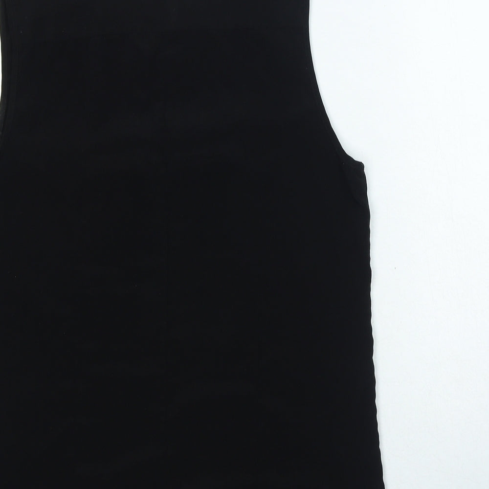 Gap Womens Black Polyester Basic Blouse Size S Round Neck