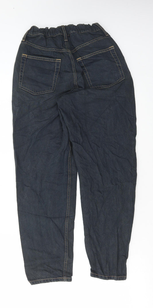 Preworn Mens Blue Cotton Straight Jeans Size 26 in L28 in Regular Button