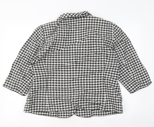Roman Womens Black Check Jacket Size 18 Button