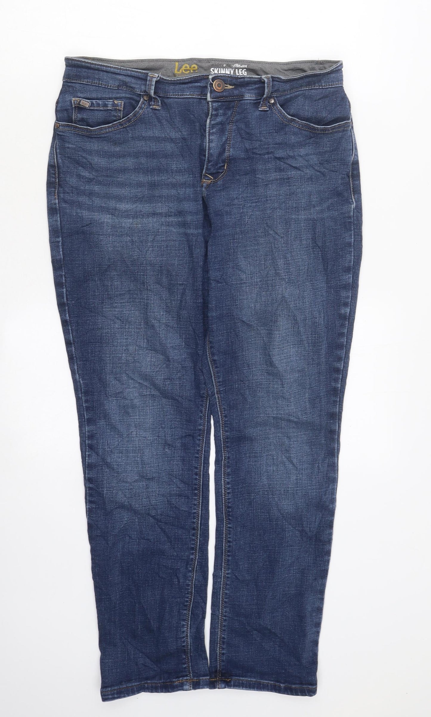 Lee Mens Blue Cotton Skinny Jeans Size S L35 in Slim Zip