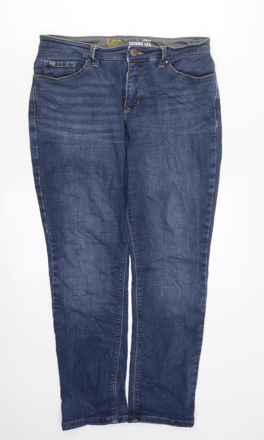 Lee Mens Blue Cotton Skinny Jeans Size S L35 in Slim Zip