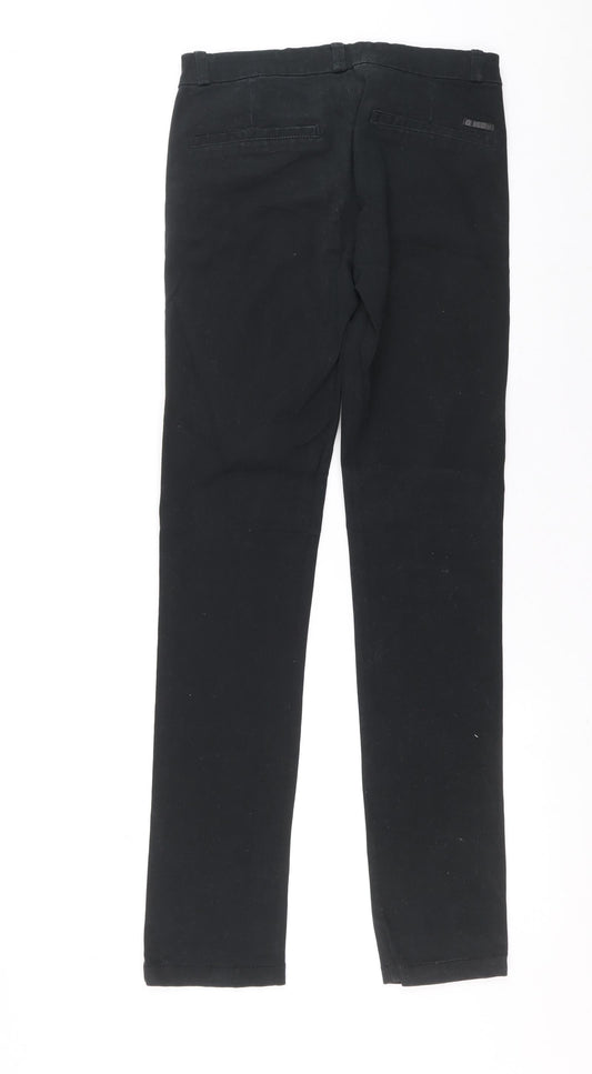 BIG STAR Womens Black Cotton Skinny Jeans Size M L32 in Relaxed Zip